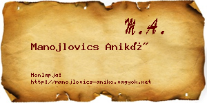 Manojlovics Anikó névjegykártya